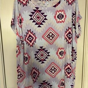 LuLaRoe Pink and Purple Boxy Relaxed T-Shirt